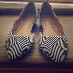 Dorsey flats 8.5 blue and white denim